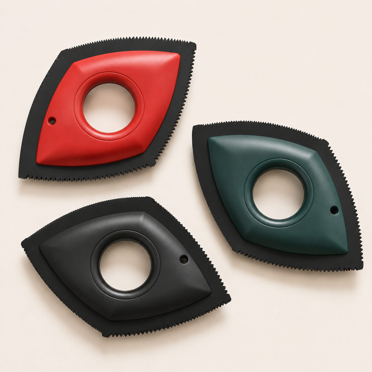 Red, green and black colour options for the Lemmivo pet hair remover